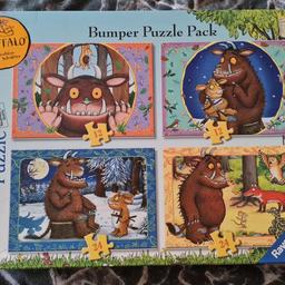 Ravensburger Gruffalo 4 pack children's jigsaw. Box in great condition (tape and minor bends). All 4 jigsaws seen completed and sealed after seperation. Collect only due to size. Offers accepted on multiple items.