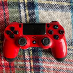 Good condition red ps4 controller, this has marks on the thumb stick as shown but works fine. 
Collection from Barnsley s72 but postage is available also if covered