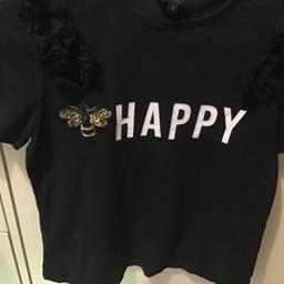 Lovely happy t shirt with bumble bee in front and frills nice t shirt size 10 pick up