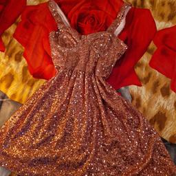 Schönes Glitzer Kleid im Rosa für den Abend gr. 38-40 paietten