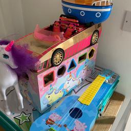 X3 art cases (some stuff are missing)
Peppa pig guitar
Horse
LOL car
George boat
Activity block box