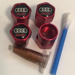 Audi Tyre valve caps
With grease
All colours are available 
4 x Aluminium tyre valve Caps
Same day Postage
Thanks for looking😊