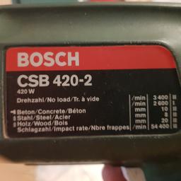 Schlagbohrmaschine von Bosch
420 Watt, Drehzahl bis 54400.
Guter gebrauchter Zustand!