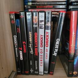 Verkaufe meine Chucky Film Sammlung.

Teil 2 ist Bluray sonst alles DVD.

Da ich Privatverkäufer bin biete ich keine Rücknahme und keine Garantie an.