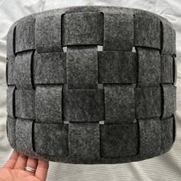 Never used, bought in Next for £20

Minimalist stunning woven felt lampshade in medium grey and grey metal carcass
Perfect for ceiling or large floor lamps

Diameter 30cm
H 20cm

Collect from E3 Bream Street London