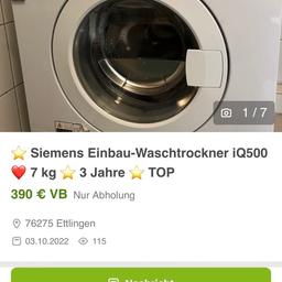 Meine Schwester verkauft einen Wäschetrockner von Siemens siehe Beschreibung von den Fotos.
Abholung in Ettlingen