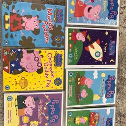 7x Peppa Pig DVDs 
All in good condition 
Also have Christmas edition on a different listing ( please see my other listing)