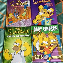 Hi all,
Do you like The Simpson’s.
Do you like to collect The Simpson’s
4 Annuals old but in excellent condition,
If you are a collector, they would suit you.
If you just like The Simpsons they would suit you too,
3 The Simpsons Annuals 2011, 2012 & 2013,
1 Bart Simpson Annual 2013,
Postage £4.50
Thanks for looking.