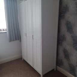 Suitable for a baby/toddler £40 for the 2 items (wardrobe is dismantled)

Wardrobe
42" wide
20" depth
71" high

Drawers
28" wide
15" depth
37" high

Some holes where hooks have been screwed on outside
Smoke free home
Can deliver if local
Collection Rushall WS4 1HP