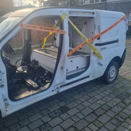 white van 2013 un recorded damage no cat. with dog unit at back all vents ect ignore the halloween decorations on it