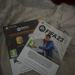 PS5 FIFA 23 code & build your dream team code. Come with PlayStation but not going to be used!