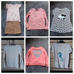 Girls clothes size 7-8 (7 items)
3 x t-shirts
1 x jumper
2 x long sleeve top
1 x skirt
