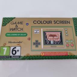 Brand new and sealed modern Game and Watch console featuring original The Legend of Zelda games.

The Legend of Zelda
The Legend of Zelda 2
The Legend of Zelda Links Awakening
Vermin
Playtime Clock
Playtime Timer