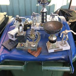 Old football trophies