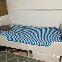 Used kids extendable bed with mattress in good condition. Extend up to a length of a single bed.