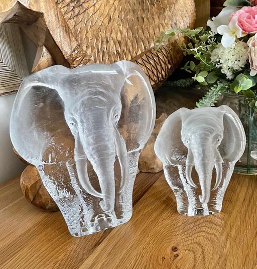 Buy & Sell Nottinghamshire Ashfield - Photos for Crystal Sculpture Elephants by Mats Jonasson