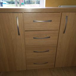 Living room sideboard 2 cupboards 4 draws.Beech Colour.Pick up only assembled deliver locally.