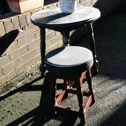 Solid wood Pub table & stool
needs recycling  great garden project