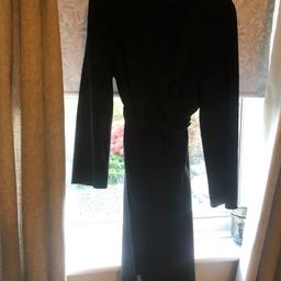 Zara black wrap coat style has small splits at sides