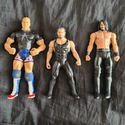 3 x wrestling figures.
All in fair, clean & working condition.
Everything as seen in pics.
From a smoke & pet free home.
Local collection @ S63 (Wath-Upon-Dearne).
Local delivery available (delivery charge may apply).
No postage option on this item.
Thanks for looking & please check out my other items for sale.