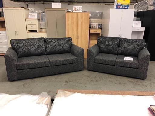  — 3&2 SEATER DUNDEE BLACK SOFAS