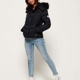 Superdry Jacke Damen Fuji Slim 3 in 1 Jacket Blackboard, Größe XL (42)