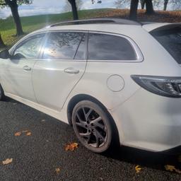mazda 6 2.2 diesel 180hp, colour of car is white with glitter in it, fresh mot. not faults or flaws, no knocks or bangs, 2 keys full service history, clean inside and out. could do with tracking / balancing doing. stop start. £130-£330 tax band on a private plate which will be staying with the car.  open to sensible offers silly ones will be ignored. Great on fuel, comfortable  heated front seats. cruise control the list goes on