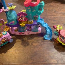 Vtech toot kingdom bundle. Mermaid castle, princess carriage , flower house. 3 princess 1dolphine, 1sea horse. Lights up & play songs. Characters light up and talk. Over £100 new
