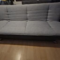 Collection only. 3 Seater Sofa Bed in Duck Egg Grey & Charcoal Fabric or Charcoal Fabric & White Faux Leather
Click Clack System With Upright, Reclined Or Bed Positions
Chrome Detail Curved Legs for a Sleek Finish
Flat Packed with Full Hardware & Assembly Instructions
DIMENSIONS: Sofa - W183cm D90cm H88cm | Bed - W183cm D110cm H46.5cm