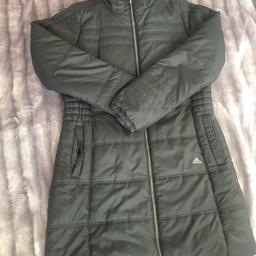 Ladies black Adidas knee length coat excellent condition. The size in the coat says 16-18 I would personally say more of a 14-16 collection only from s5 thanks