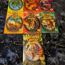 Selection of Beast quest books. Condition is very good (no scuffs) and all but one come with collector cards still inside. Collection or postage at buyers cost. Offers accepted on multiple items. £2 each or £10 for all