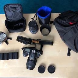 Nikon D7100 Camera Bundle includes:

- Nikon D7100 Body
- Nikon AF-S 18-55mm VR Lens
- Sigma 75-300mm Telephoto Lens
- 4 Batteries (High Capacity)
- Nikon SB-700 Speedlight (Like New)
- Speedlight Case + Cover
- Sigma Telephoto Lens Softcase
- Small Photographers Bag

All of the goods are in perfect working order. Selling due to lack of use, would make a fantastic Christmas present.

Camera’s shutter count is at 13,560 (Making it a baby) - Camera expected shutter count reach 150,000

Any questions, please ask