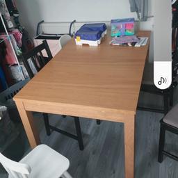 ikea extendable table in good condition with some marks from kids but nothing major.
has 2 extendable parts to make it longer to your needs.
collection only due to size
only selling due to change of kitchen
legs come of easily and will be ready to collect asap