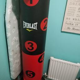 Fantastic condition hardly used kickboxing punch bag and knuckle gloves
Everlast paid 130 looking for 60