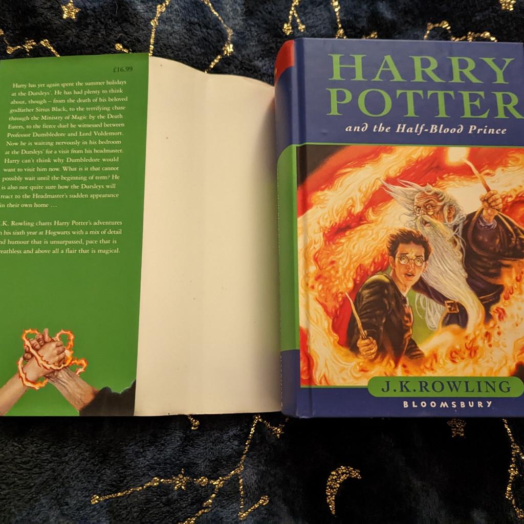 Hardback Harry Potter and the half blood prince. Read as a teen then stored in a sealed box. Condition is very good (no damage and hardback and slip cover in excellent condition). Collection or postage at buyers cost. Offers accepted on multiple items.