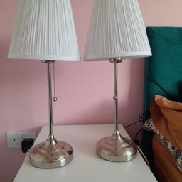A lovely pair of lamps from IKEA. I had these in the bedroom so they are in lovely condition. £19 each in ikea. Take a look at my other items. Lots New 😘