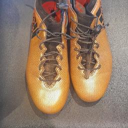 Gold football boots. not original laces, swapped them for adjustable ones that didn't need tying.