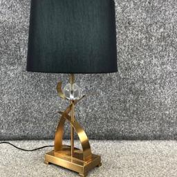 BRAND NEW - TWO x Gold Swirl Design Lamps
with Black Shade - still In wrapping
25.5inches in total height
Comes with boxes and packaging