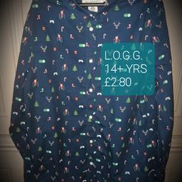 LOVELY CHRISTMAS SHIRT WITH ASSORTED CHRISTMAS DESIGNS.