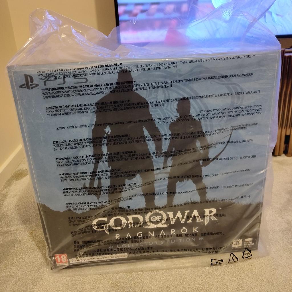 God Of War Ragnarok Collector's Edition PS5 & PS4 ⚔️

This is brand new and I only opened the postage box to take real pictures of it instead of using stock. I believe I'm the only one on shpock who's selling it.

I can send this out with Royal Mail Special Delivery service or you can collect to save your money if you're local.

 God of War Ragnarök Collector's Edition includes:

Physical items:

•Full Game for PS4 and PS5 (printed voucher)
•16 in Mjölnir (replica) Hammer
•Dwarven Dice Set
•Two 2 in Vanir Twins Carvings
•Steelbook Display Case ( no game disc included)
•Knowledge Keeper’s Shrine
•Digital Contents Voucher

Digital items:

•Darkdale Armour
•Darkdale Attire (Cosmetic)
•Darkdale Axe Grip
•Darkdale Blades Handles
•Dark Horse digital art book
•Official digital soundtrack
•PSN avatar set for PS4/PS5
•PlayStation4 theme

BONUS: I have the pre-order bonus of the God of War Ragnarok Risen Snow Armour Set that I'll give. (other sellers keep this)

Feel free to ask me anything :)