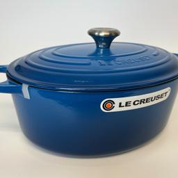 Brand New Le Creuset Signature Cast Iron Oval Casserole Oven 31 cm - Marseille

RRP: £345

A brand new, ex-display item with some imperfections/damage to the packaging (please see pictures)

Product Description:
Cast Iron Oval Casserole
Bringing everyone together
As versatile as our classic round casserole, this oval option is large enough to roast a whole leg of lamb and narrow enough to leave space in the oven for extra trimmings. Whatever you’re serving, this cook’s staple helps you create showstopping dishes that are bursting with full-on flavour.
Features
Stay cool: our heat resistant knob (up to 260°C) is designed for a better grip, even when using oven gloves to lift the lid.
Quick cleanup: a light enamel interior helps make cleaning easier.
Handles like a dream: thanks to our large handles, you can easily move from hob to oven to table, even when wearing oven gloves.
A real workhorse: fit for the oven, hob, induction or under the grill.