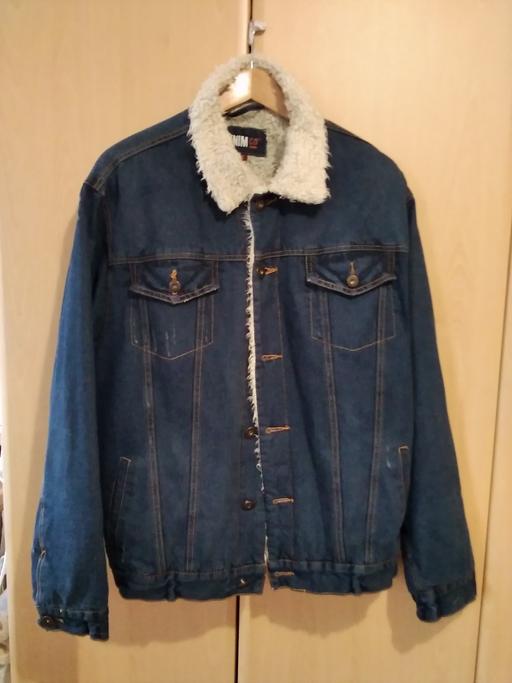 Buy & Sell Greater Manchester Bury - Photos for MANS FUR LINED DENIM JACKET SIZE L