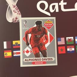 2022 Qatar World Cup Extra Sticker by Panini

Rare Silver Alphonso Davies Rookie Extra Sticker in brand new condition.

Seen a few for sale for £50-£80 but looking for a quick flip on this one.

Grab yourself a bit of World Cup history! Perfect for if you or someone you know is a World Cup, Canada, Bayern Munich, or Alphonso Davies fan.

£30 collection or can post for an extra £1