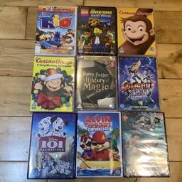 This is 9 dvds like new 2 off them are brand new never been open still cover with plastic great present for kids all this for £5 only lovely entertain games.