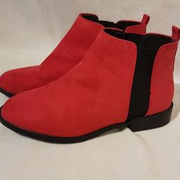 Red Chelsea Boots Size 5. Brand New. Still Have Stickers on The Soles. Wide fit..