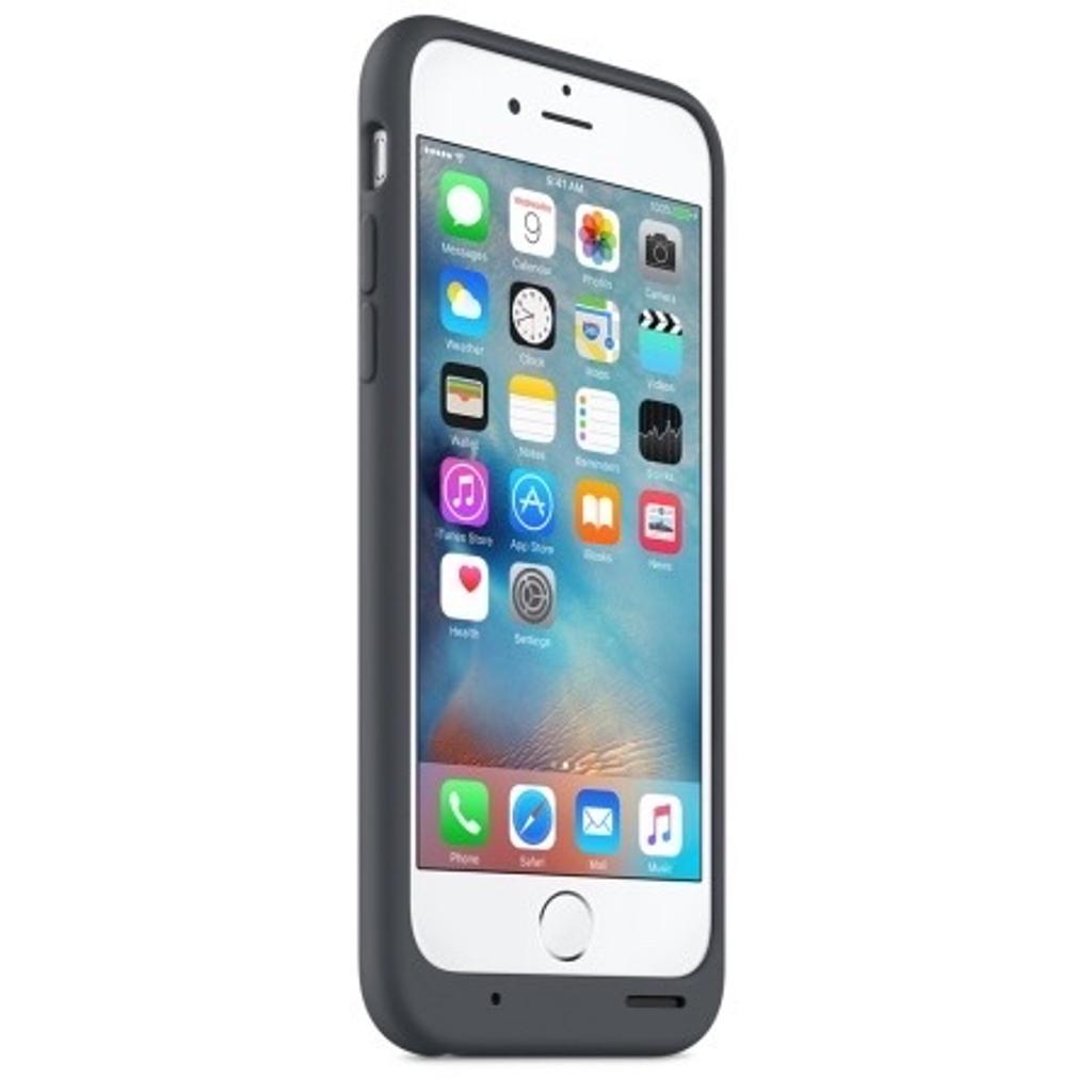 Official iPhone 6 / 6s Smart Battery Case - Charcoal Grey, new without box.

RRP: £99.00.

The Smart Battery Case is engineered specifically for iPhone 6s and iPhone 6 to give you even longer battery life and protection. The soft microfiber lining on the inside helps protect your iPhone, while the soft elastomer hinge design makes it easy to put the case on and take it off again.
