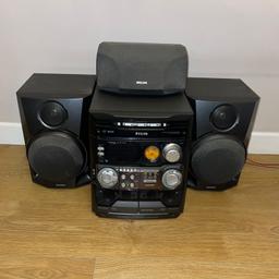 Phillips Hi-fi
5 speaker Dolby  pro logic surround sound system
3 CDs
2 cassette player 
 ( Phillips badge missing from 1 speaker)
excellent condition
collection only
smoke/ pet free home