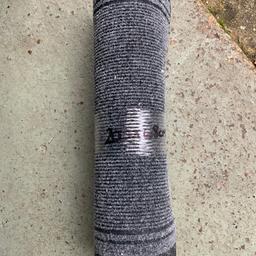Brand new grey doormat runner with black border nd black thread edging and rubber backing
200x68cm
Ideal for hard flooring