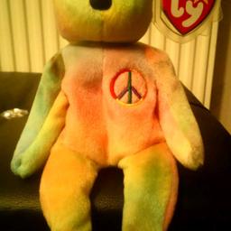 Brand New Ty Beanie Babies with Tags on, various, Ty Peace Beanie Baby, Ty Spangle, Ty Fortune,Ty Kicks, Ty Holiday, some with Rare Tag Errors, Price Per Beanie Baby bear is £3250. Collection only great Collectible item.