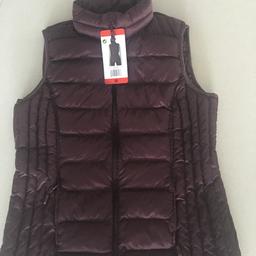 32 Degrees Heat quilted gilet
Lightweight- Packable
Flattering side panels
2 zipped side pockets
2 inner pockets
Stand up collar
Size - M  (36-38)
Colour : Cherry Cola
Brand New with tags